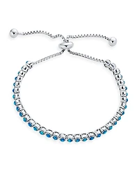 Bling Jewelry Milgrain Bezel Created Opal Tennis Bolo Bracelet 14K Gold Plated Sterling Silver