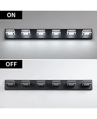 Busdays 39 Inch Modern Led Vanity Light 6 Lights Square Acrylic Lampshades Wall Mount Bathroom Mirror Lighting Fixture
