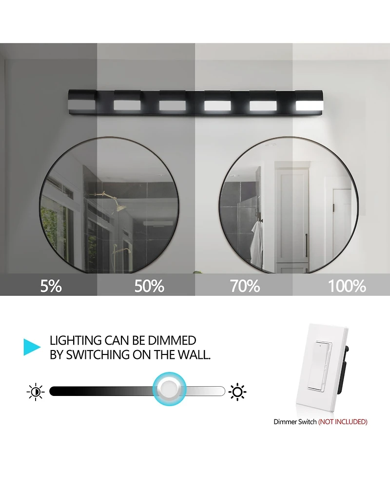 Busdays 6 Light Led Modern Bathroom Vanity Lighting Over Mirror Bath Wall Light Fixture
