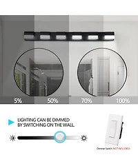 Busdays 6 Light Led Modern Bathroom Vanity Lighting Over Mirror Bath Wall Light Fixture