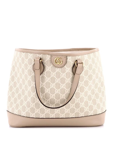 Pre-Owned Gucci Small Ophidia Top Handle Shopping Tote Gg Coated Canvas and Leather