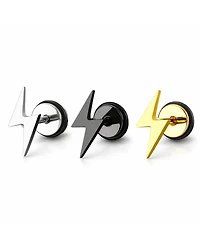 Rebl Jewelry Women's Lightning Bolt Screwback Stud