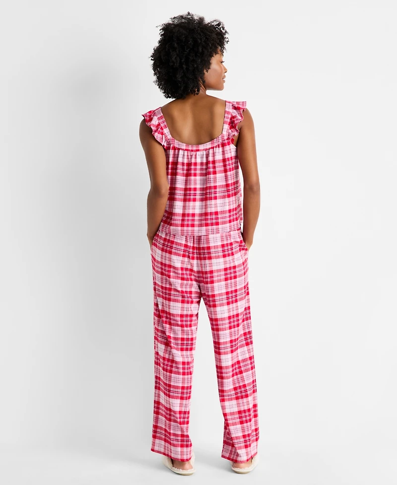 State of Day Women's Flannel Tank and Pant Pajama Set, Macy's Exclusive