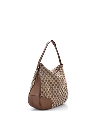 Pre-Owned Gucci Large Bree Hobo Gg Canvas with Leather