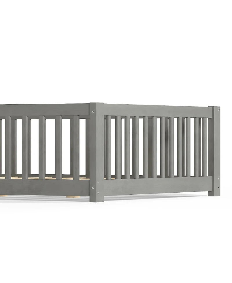 Streamdale Furniture Floor Bed with Safety Guardrails and Door