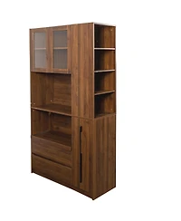 Streamdale Furniture 70.87 Inch Tall Kitchen Pantry Cabinet with Storage Shelves, Drawers and Glass Door