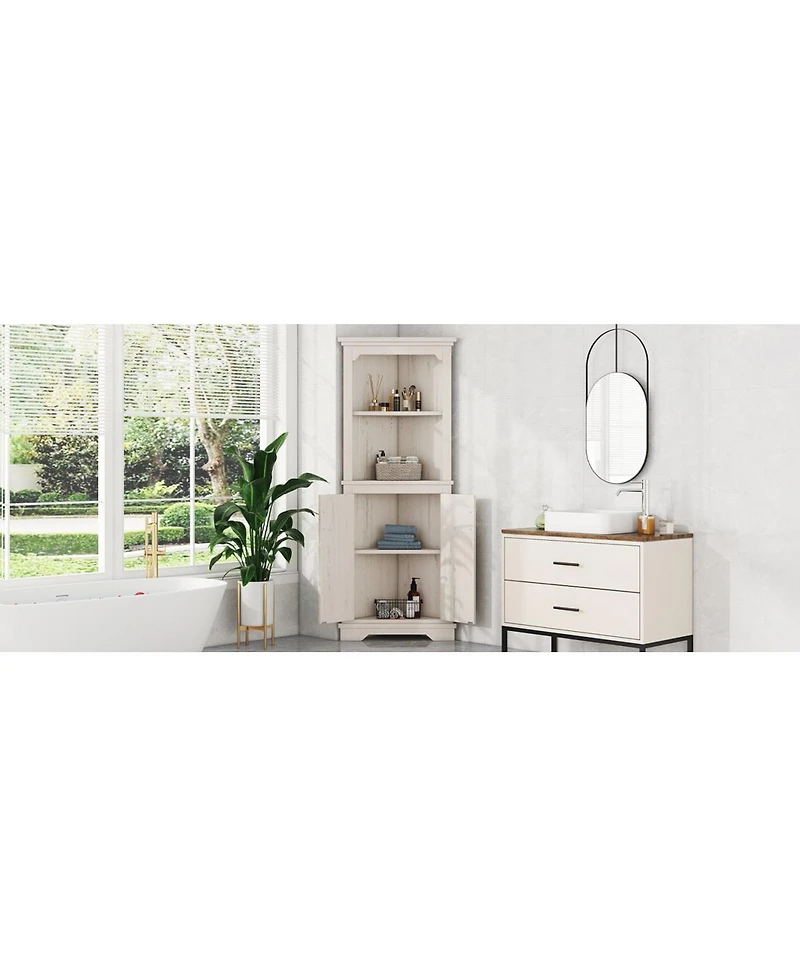 Streamdale Furniture Tall Corner Cabinet with Doors