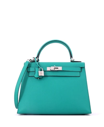 Pre-Owned HERMES Kelly 28 Handbag Epsom with Palladium Hardware