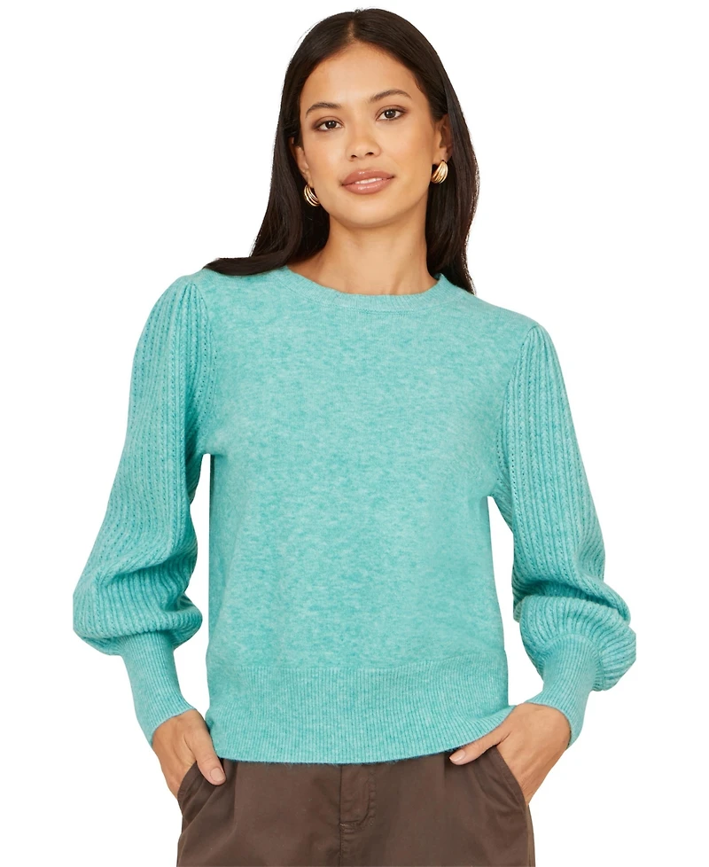 Yumi Women's Knitted Balloon Sleeve Jumper