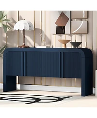 Streamdale Furniture Wave Console Table with 4 Doors and Shelf