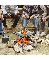 Cozito Swivel Campfire Grill, 26.6 x 16 x 28 inches Steel Grate with Adjustable Height