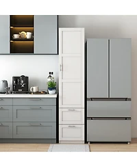 Streamdale Furniture Tall Freestanding Kitchen Pantry Cabinet with One Door and Two Drawers