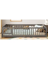Streamdale Furniture Floor Bed with Safety Guardrails and Door