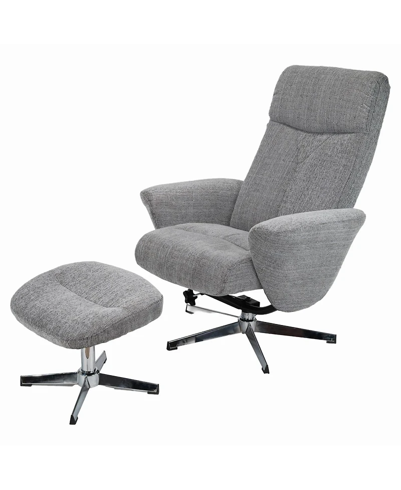Streamdale Furniture Swivel Chenille Recliner Chair with Ottoman