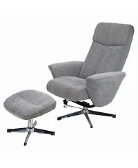 Streamdale Furniture Swivel Chenille Recliner Chair with Ottoman