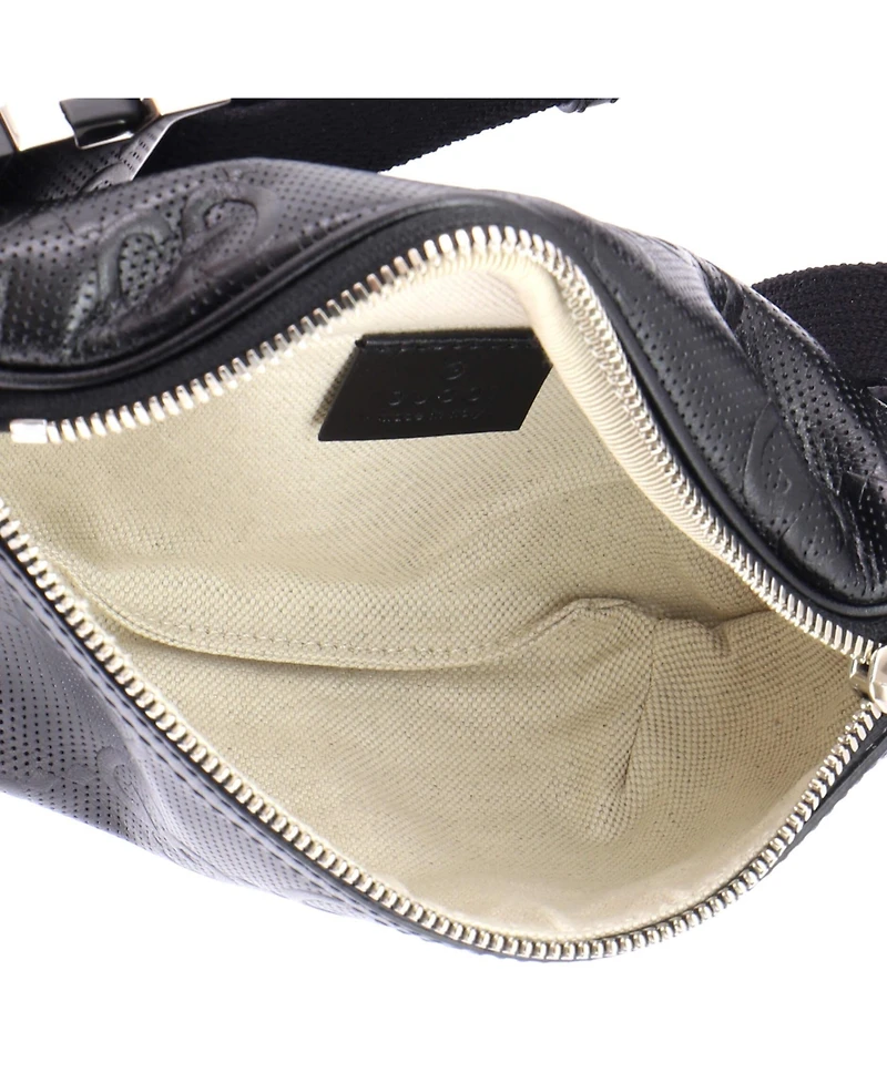 Pre-Owned Gucci Small Belt Bag Gg Embossed Perforated Leather