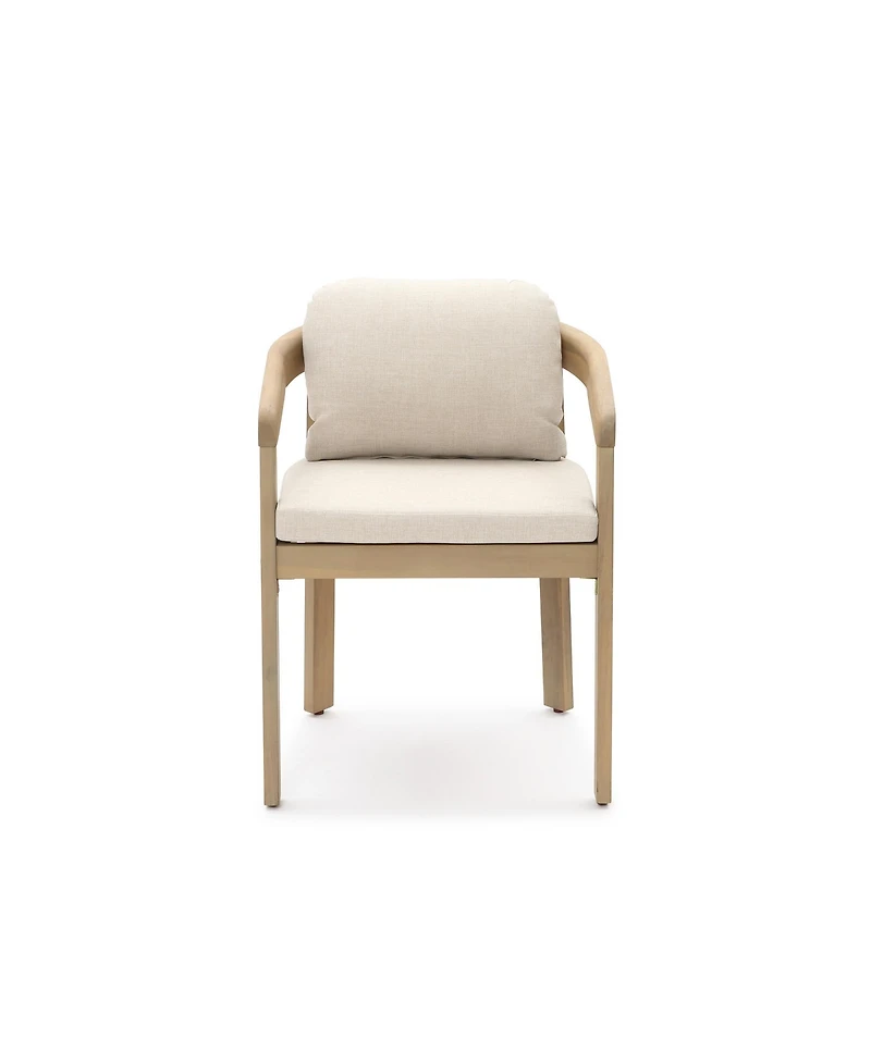 LuxenHome Acacia Patio Chair with Cushions, Durable and Stylish Outdoor Seating