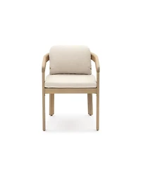 LuxenHome Acacia Patio Chair with Cushions, Durable and Stylish Outdoor Seating