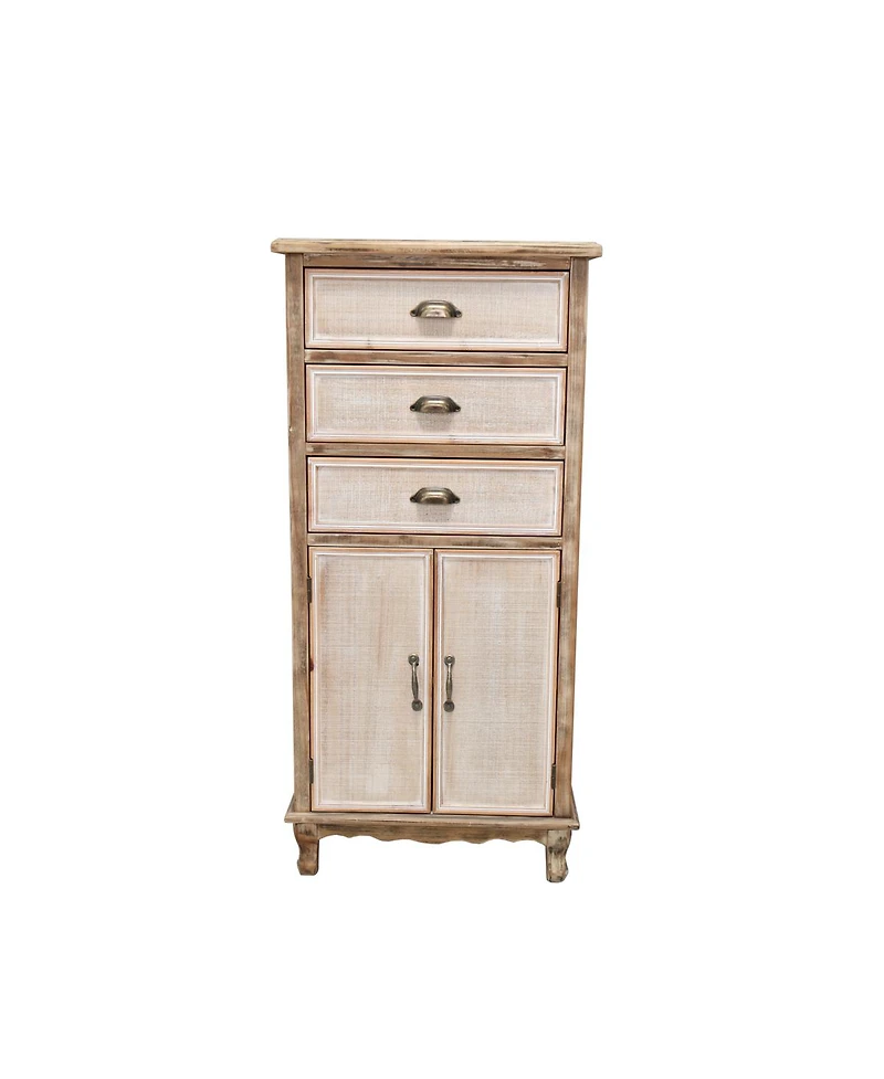 Streamdale Furniture Wooden Storage Cabinet with Cutout Door and 3 Drawers