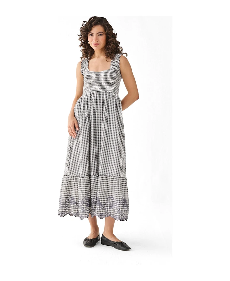 Reistor Women's Smocked Cotton Maxi Dress
