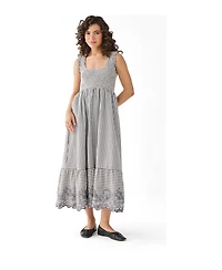 Reistor Women's Smocked Cotton Maxi Dress
