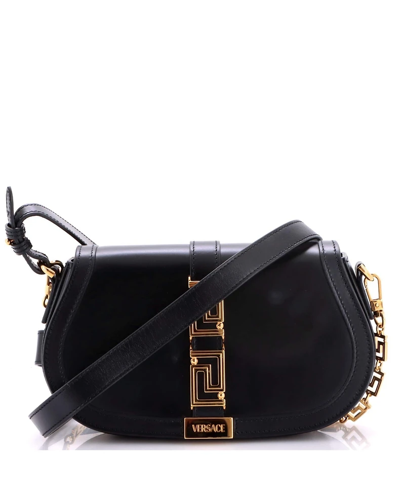 Pre-Owned Versace Medium Greca Goddess Shoulder Bag Leather