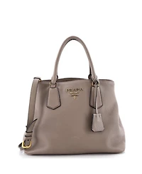 Pre-Owned Prada Medium Cuir Double Tote Leather
