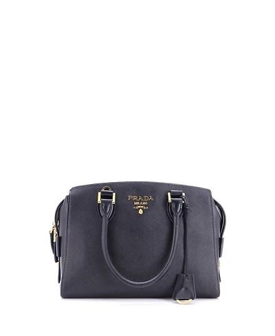 Pre-Owned Prada Small Convertible Zip Around Satchel City Calfskin and Saffiano Leather
