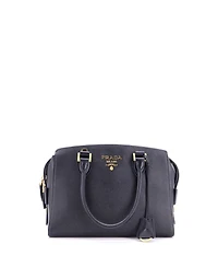 Pre-Owned Prada Small Convertible Zip Around Satchel City Calfskin and Saffiano Leather