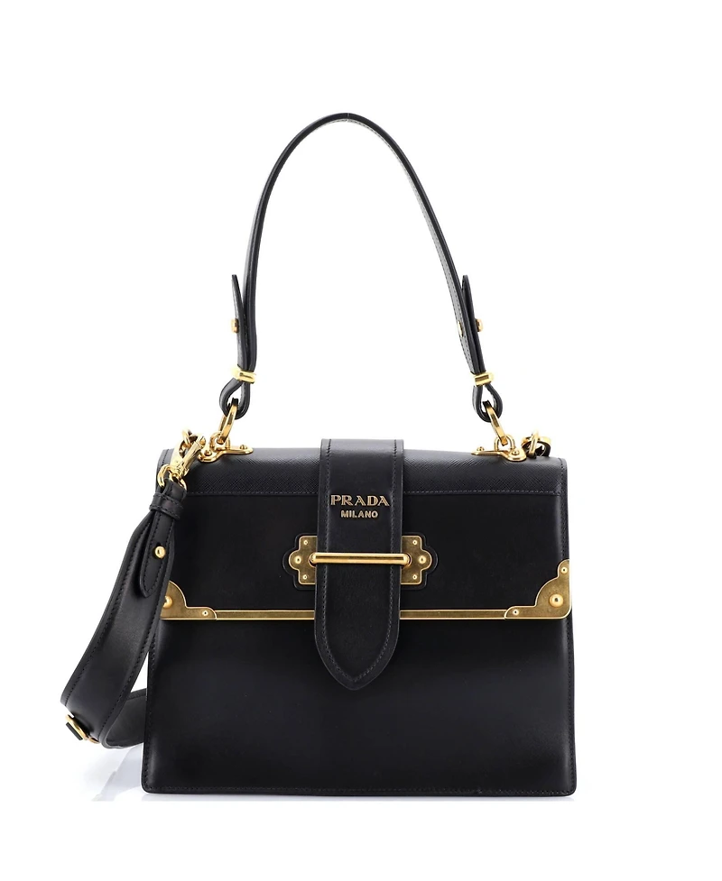 Pre-Owned Prada Medium Cahier Convertible Shoulder Bag City Calf and Saffiano