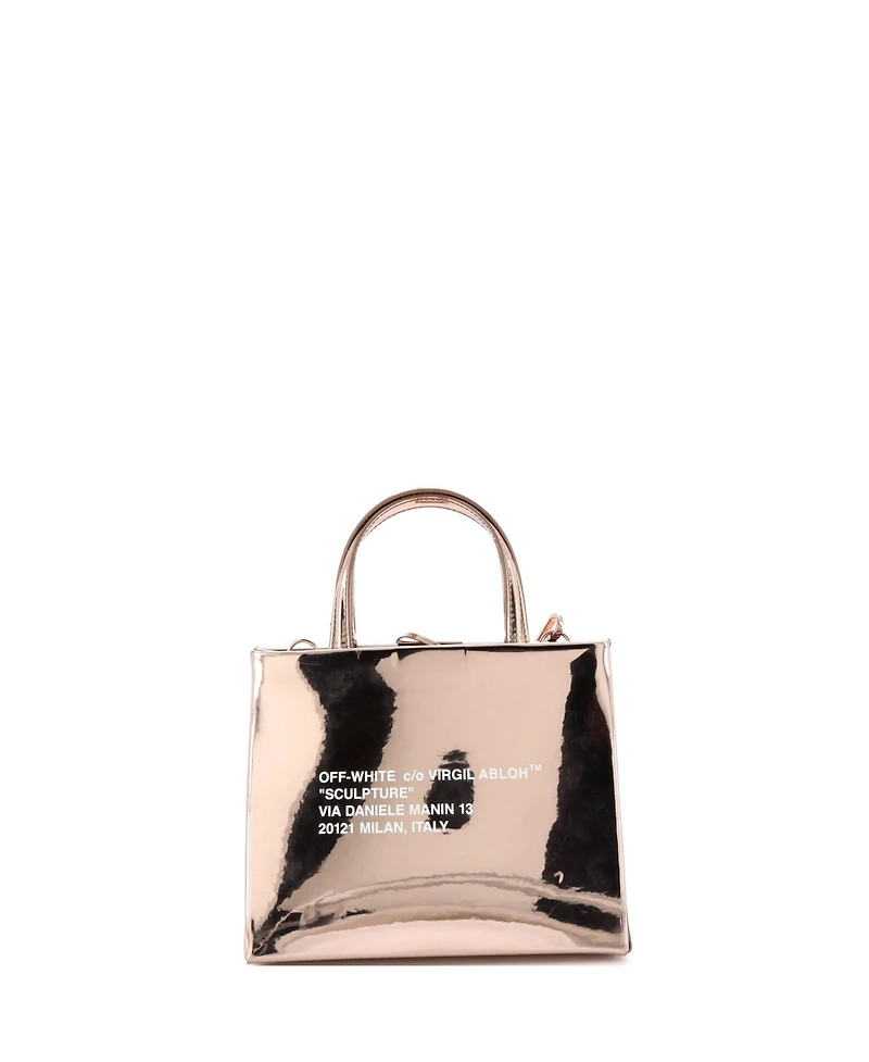 Pre-Owned Off White Mini Box Tote Printed Patent