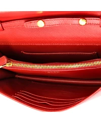 Pre-Owned Prada Chain Wallet Crossbody Saffiano Leather