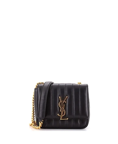 Pre-Owned Saint Laurent Small Vicky Crossbody Bag Vertical Quilted Leather