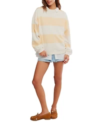 Free People Women's Classic Crewneck Stripe Oversized Top
