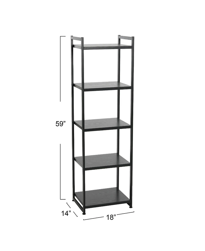 Household Essentials Jamestown 5 Shelf Open Storage Bookshelf