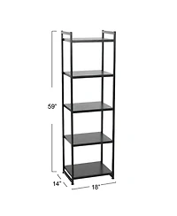 Household Essentials Jamestown 5 Shelf Open Storage Bookshelf