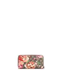 Pre-Owned Gucci Zip Around Wallet Blooms Print Gg Coated Canvas