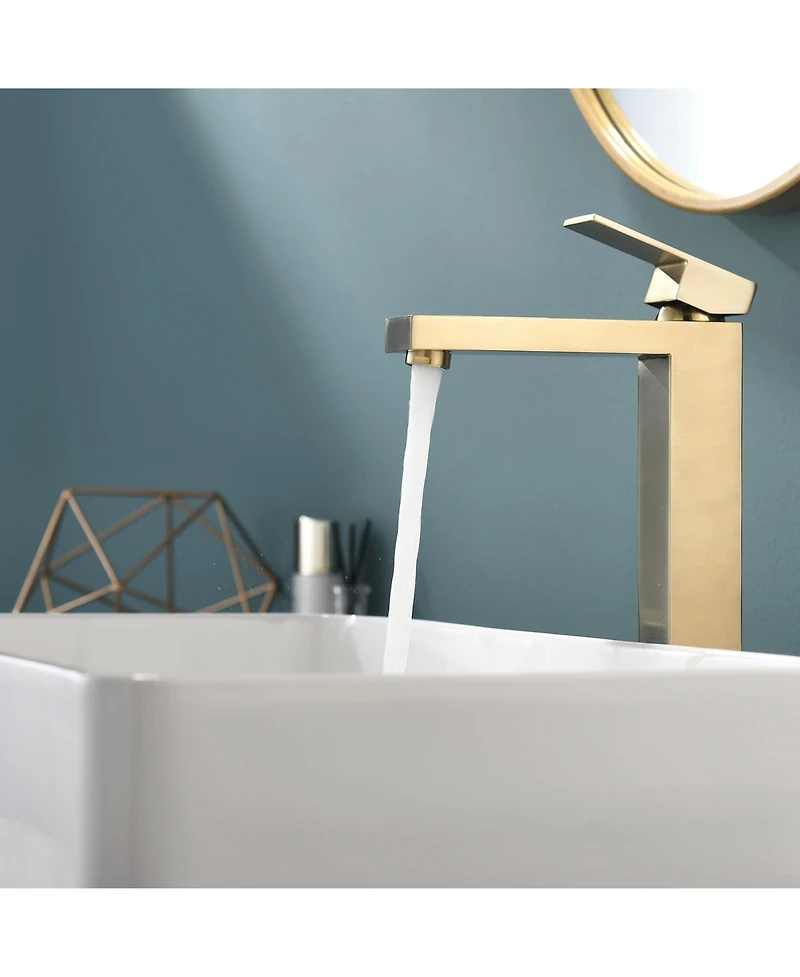 Phying Bathroom Faucet, Brushed Faucet for Bathroom Sink, Single Hole Bathroom Faucet Modern Single Handle Vanity Basin Faucet