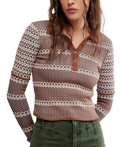 Free People Women's Level Up Long-Sleeve Henley Top