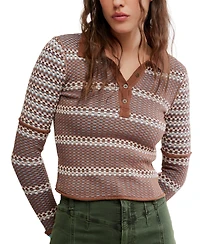 Free People Women's Level Up Long-Sleeve Henley Top