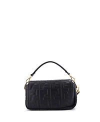 Pre-Owned Fendi Medium Baguette Nm Bag Zucca Embossed Leather