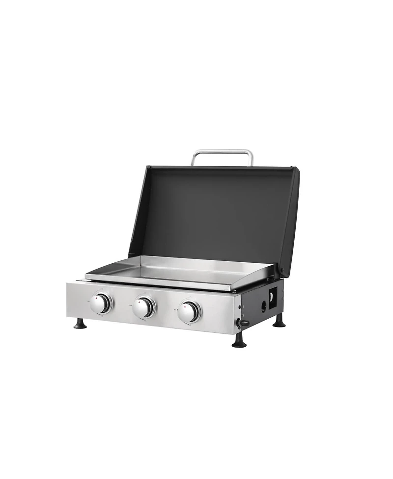 Streamdale Furniture 28,680 Btu 3-Burner Teppanyaki and Cast Iron Grill Combo Station
