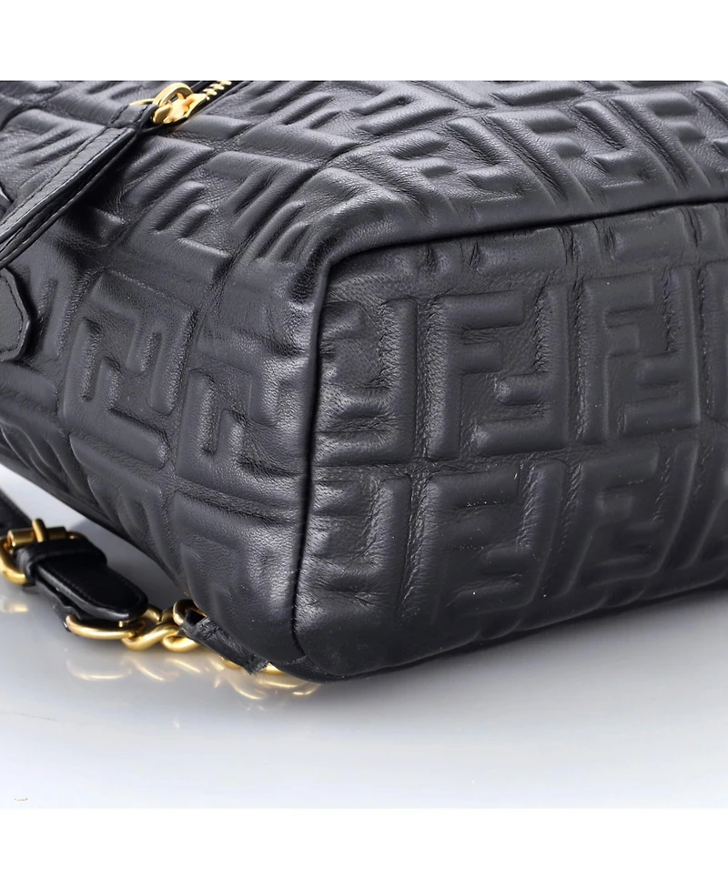 Pre-Owned Fendi Mini By The Way Backpack Zucca Embossed Leather
