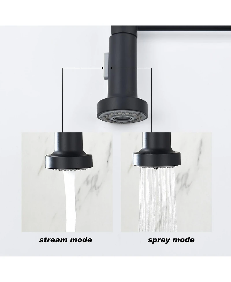 Phying 360 Degree Swivel High Arc Kitchen Faucet Single Handle Temperature Flow Control Pull Out Sprayer Faucet with Automatic