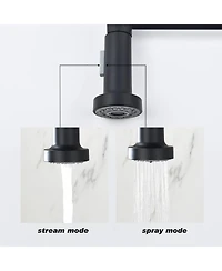Phying 360 Degree Swivel High Arc Kitchen Faucet Single Handle Temperature Flow Control Pull Out Sprayer Faucet with Automatic