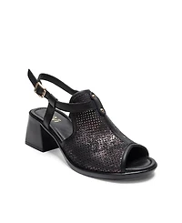 Forever & Always Shoes Women's Janelle Leather Block Heel Sandal