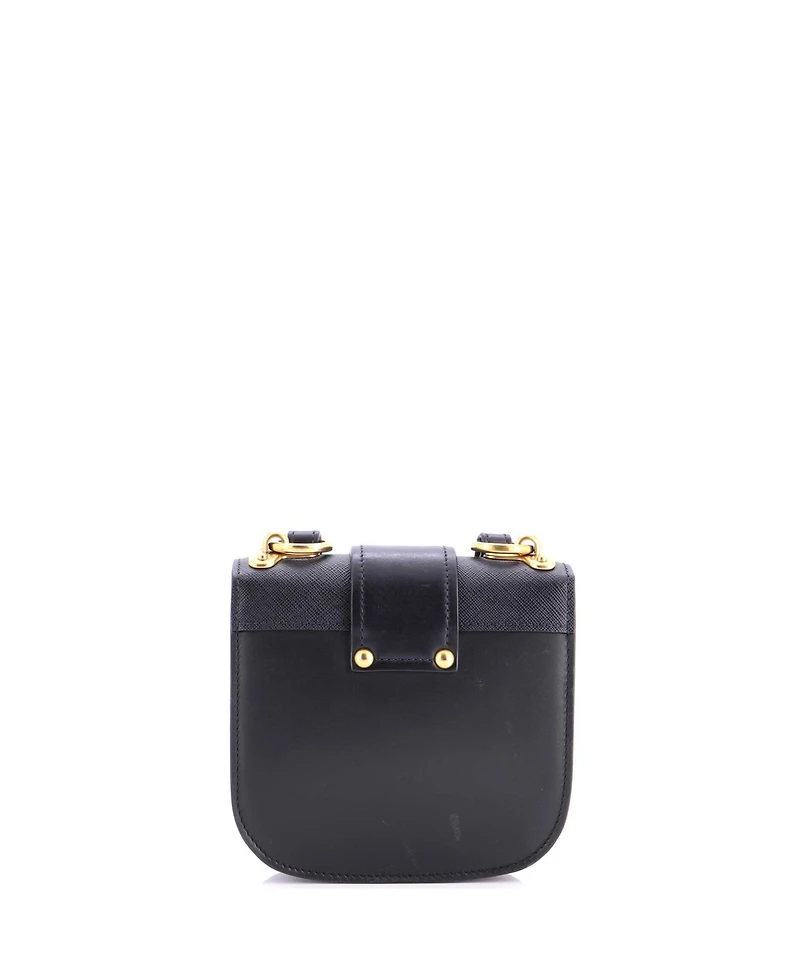Pre-Owned Prada Small Cahier Chain Rounded Crossbody Bag City Calf and Saffiano