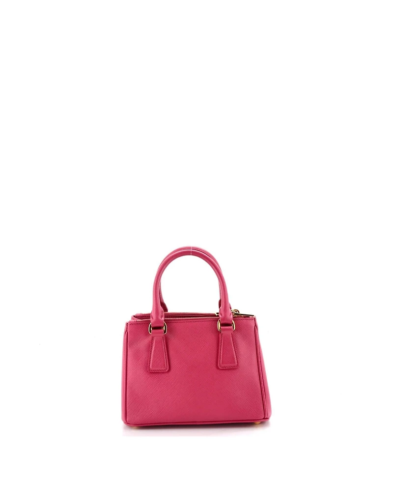 Pre-Owned Prada Mini Galleria Double Zip Tote Saffiano Leather