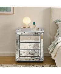 Streamdale Furniture Three drawer cabinet with bead mirror finish