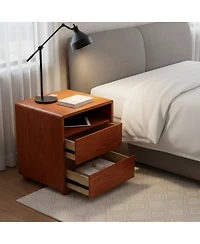 Streamdale Furniture 20 inches Modern Nightstand Charger and Shelves
